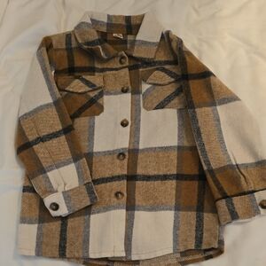 Plaid Button-Up Shirt Jacket
